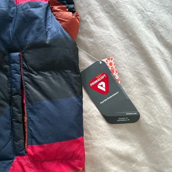 Free People Puffer Vest In a bubble Printed Vest Colorblock Print Size S NWT - Picture 16 of 17